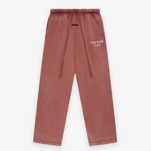 Fear of Gods Essentials Long Fleece Sweatpants-Crimson